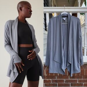 Athleta Pranayama Restore Wrap Cardigan Gray Grey Size Medium Modal